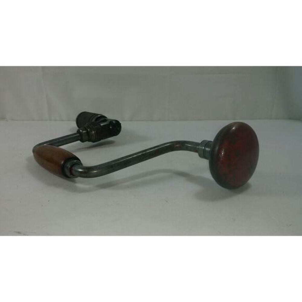 Vintage Stanley Hand Drill Unrestored No. 923 - 10IN Red Handle, red paint, nice